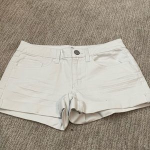 White shortie shorts